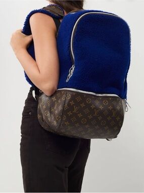Louis Vuitton Limited Edition Monogram Blue Fleece Pack Marc Newson Backpack